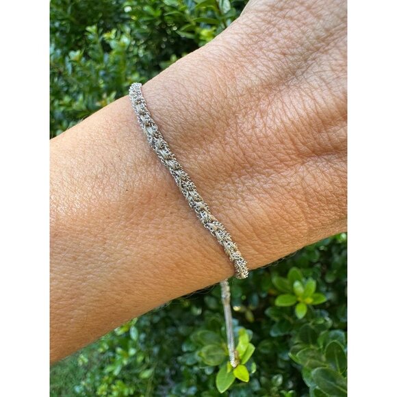 Carolina Bucci White Gold 18K Lucky Bracelet With Peace Charm - Picture 8 of 12